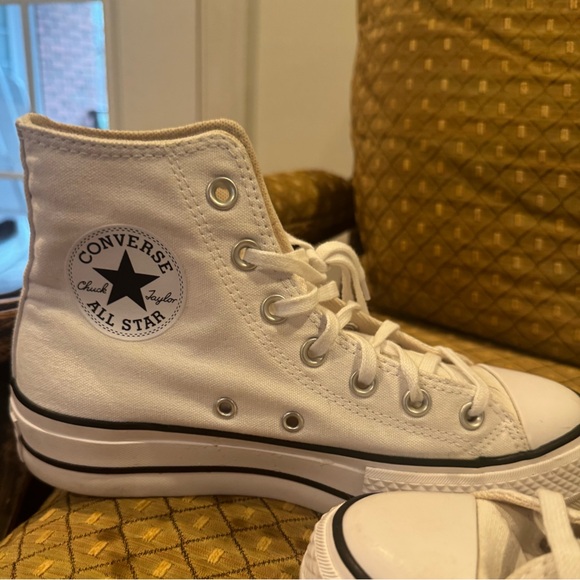 Converse Women's Cream High-Top Sneakers - Picture 2 of 5
